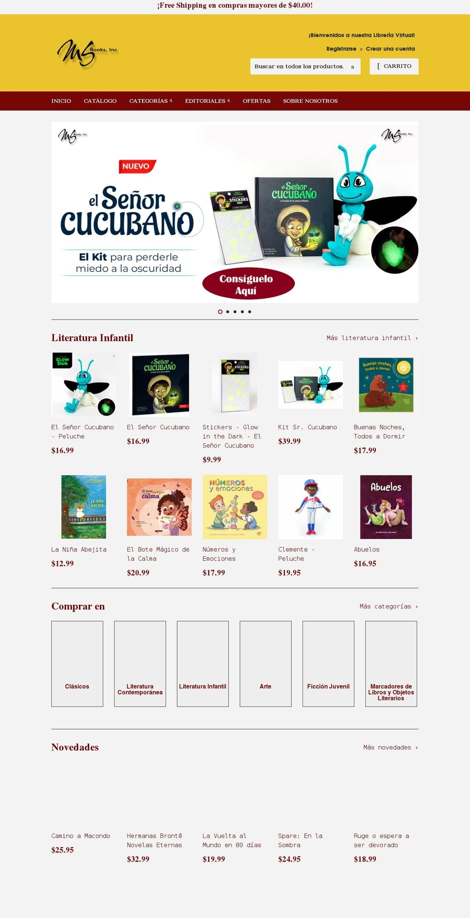 msbookspr.com shopify website screenshot