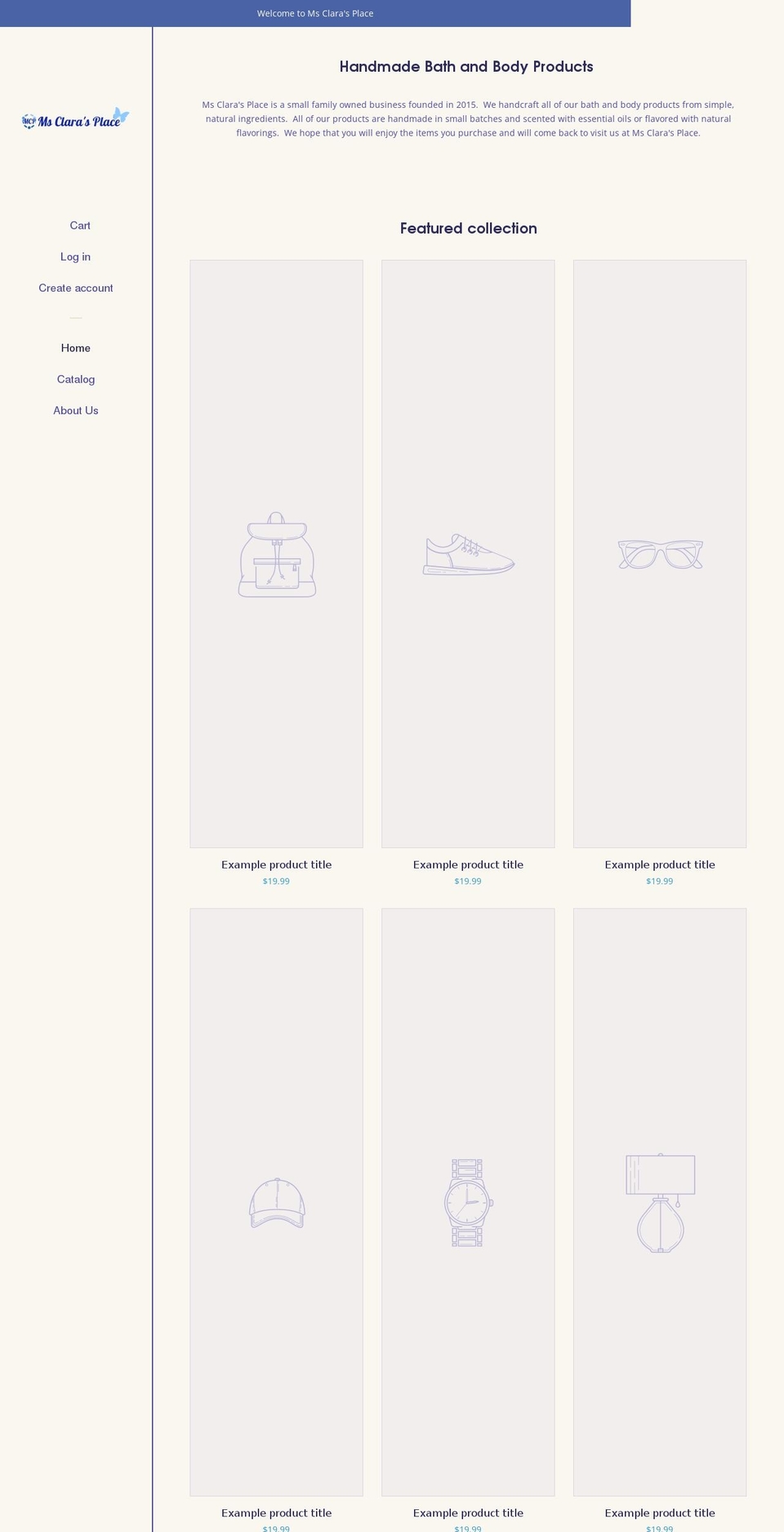 msclarasplace.com shopify website screenshot