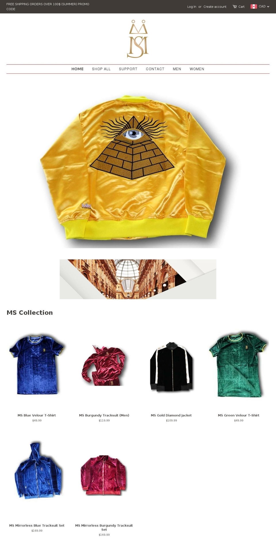 msclothingline.com — Shopify storefront screenshot