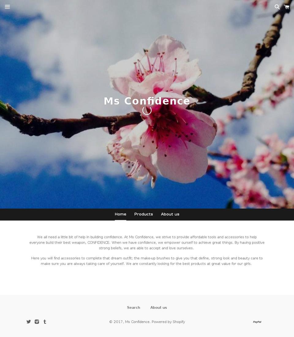 msconfidence.com shopify website screenshot