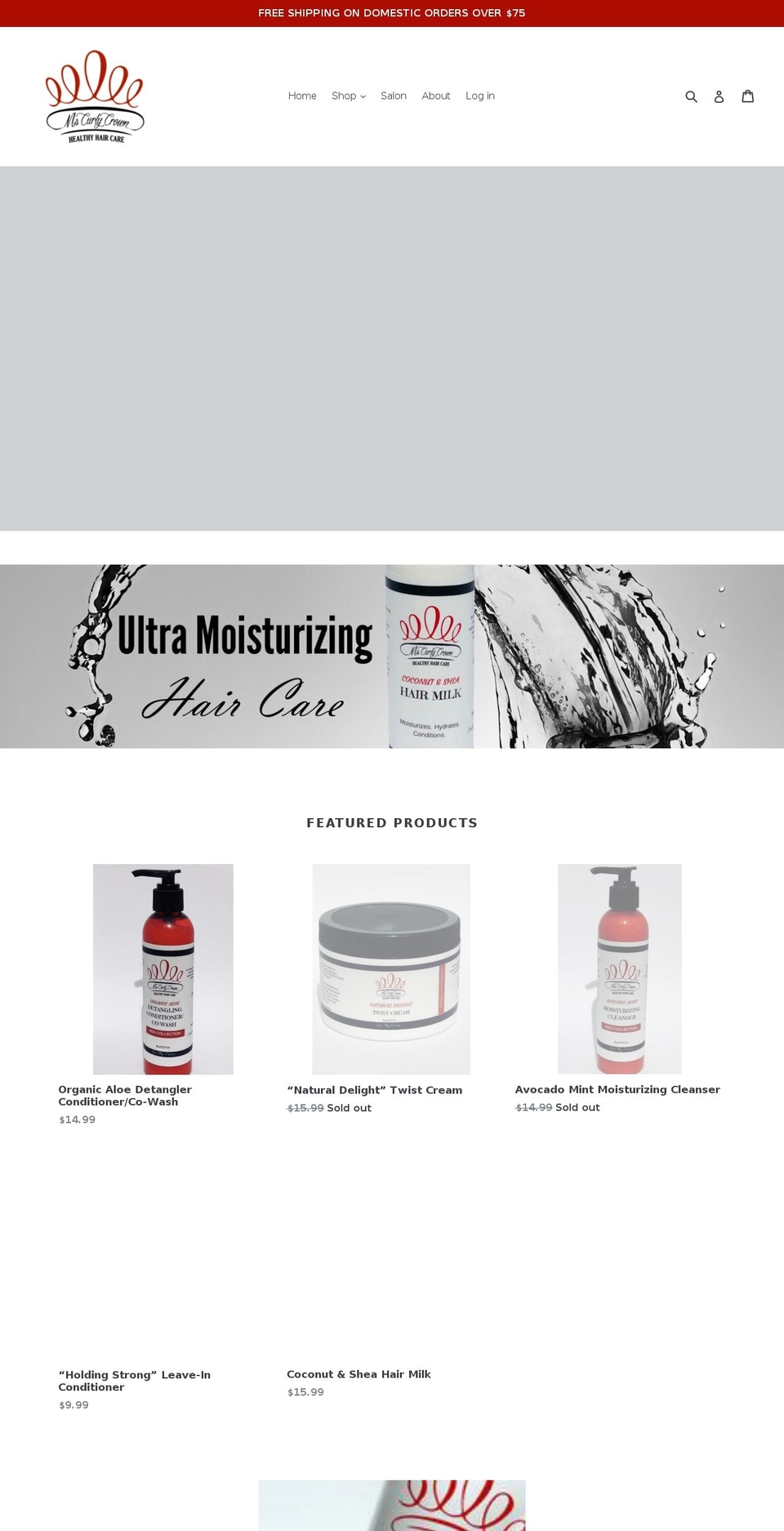 mscurlycrown.com shopify website screenshot