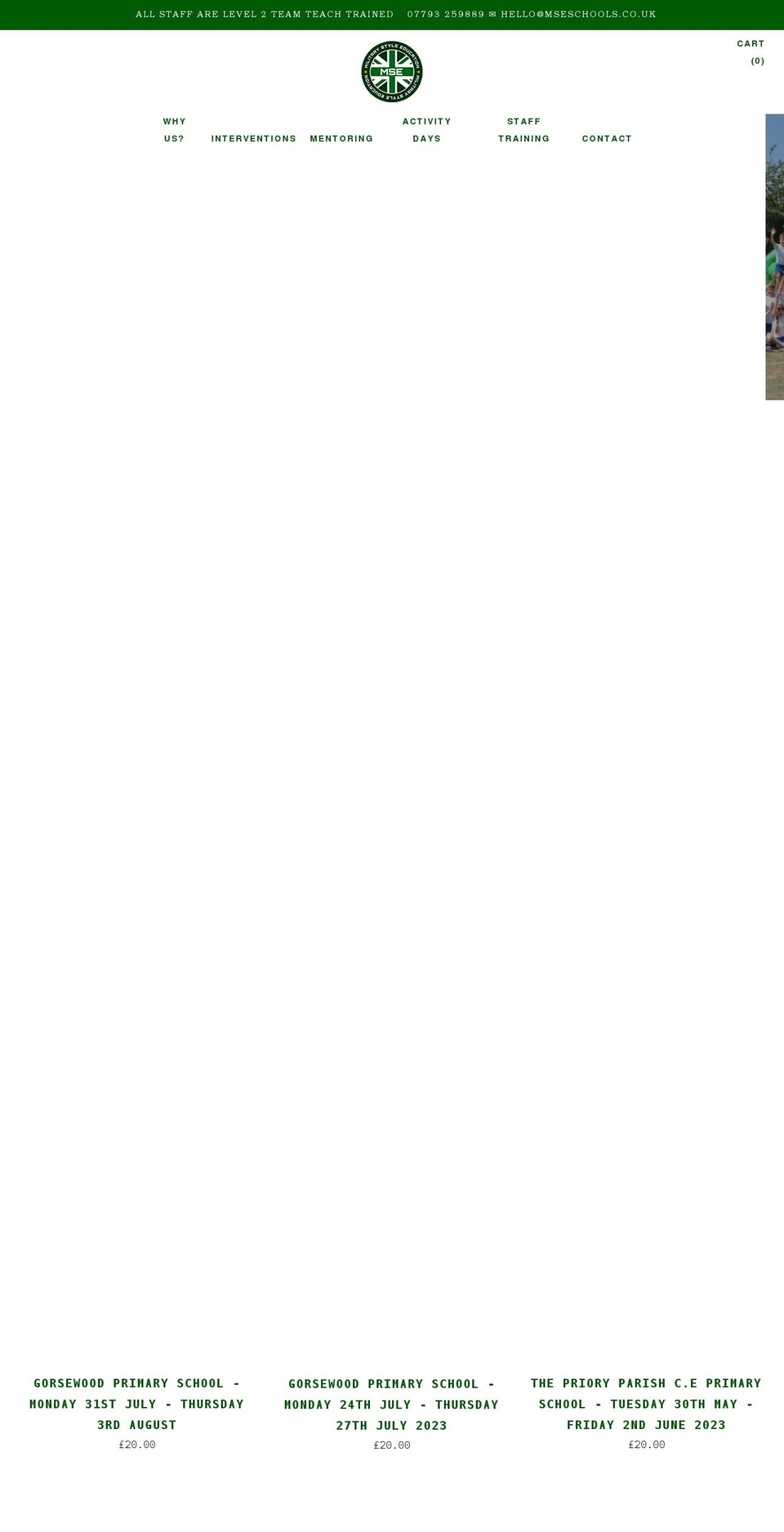 mseschools.co.uk shopify website screenshot