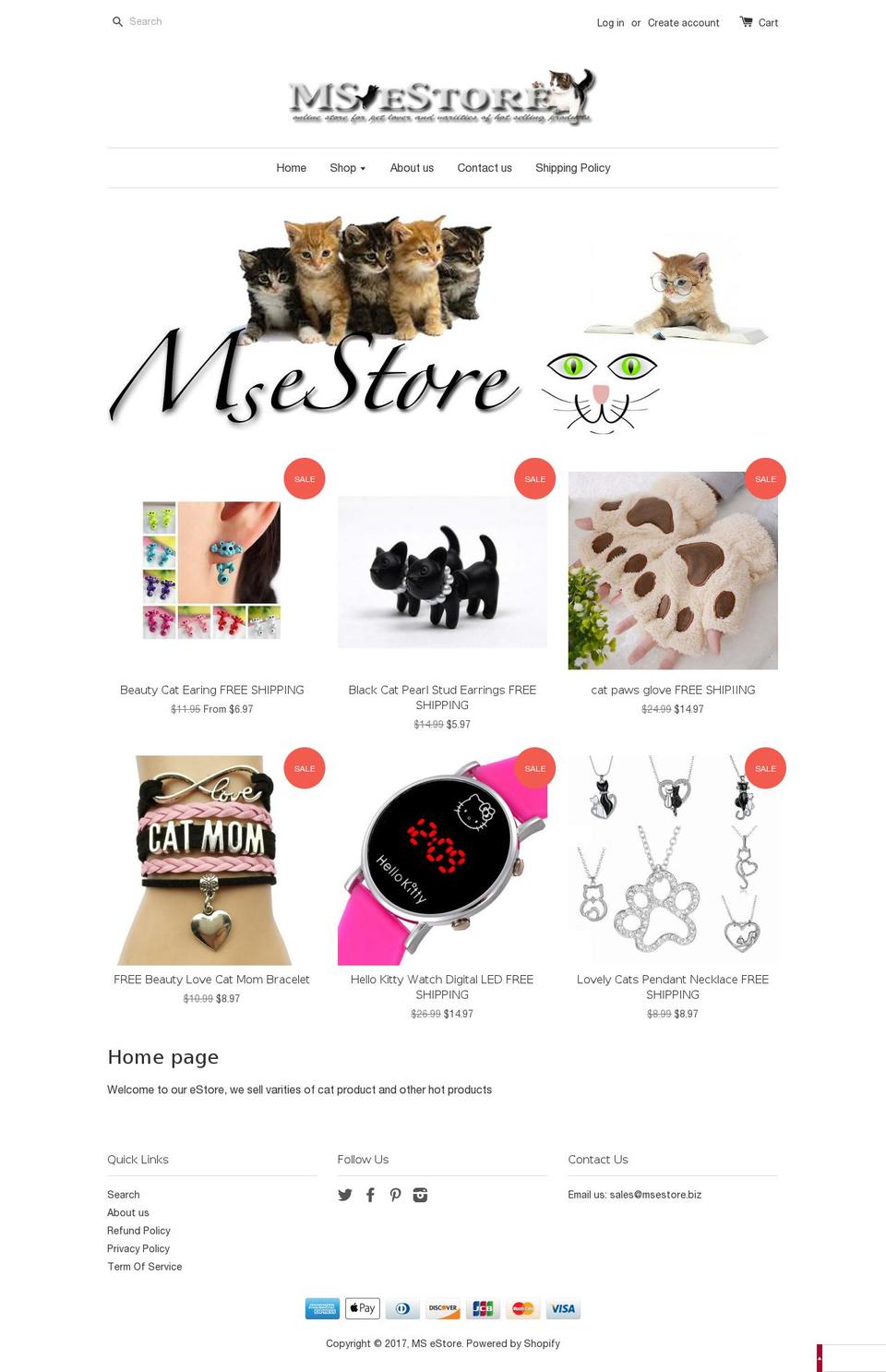 msestore.biz shopify website screenshot