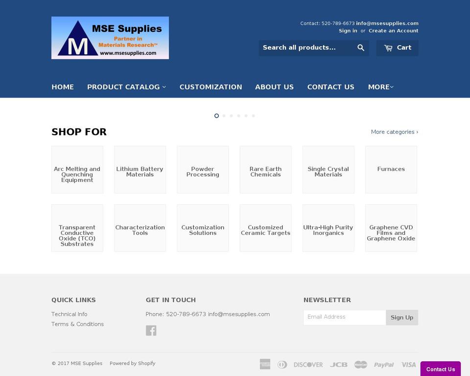 msesupplies.com shopify website screenshot