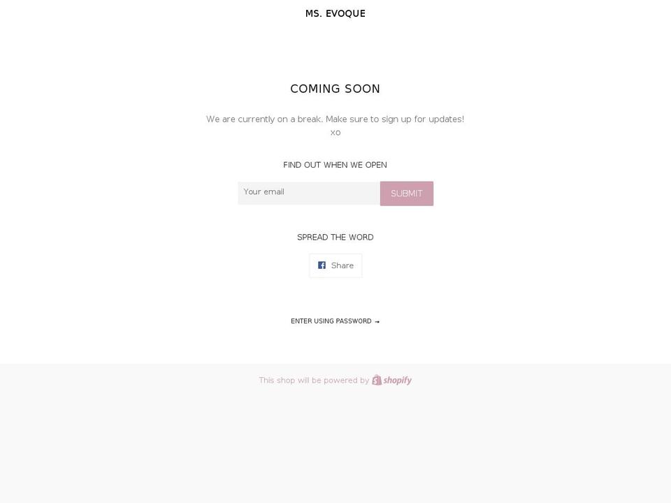 msevoque.com — Shopify storefront screenshot