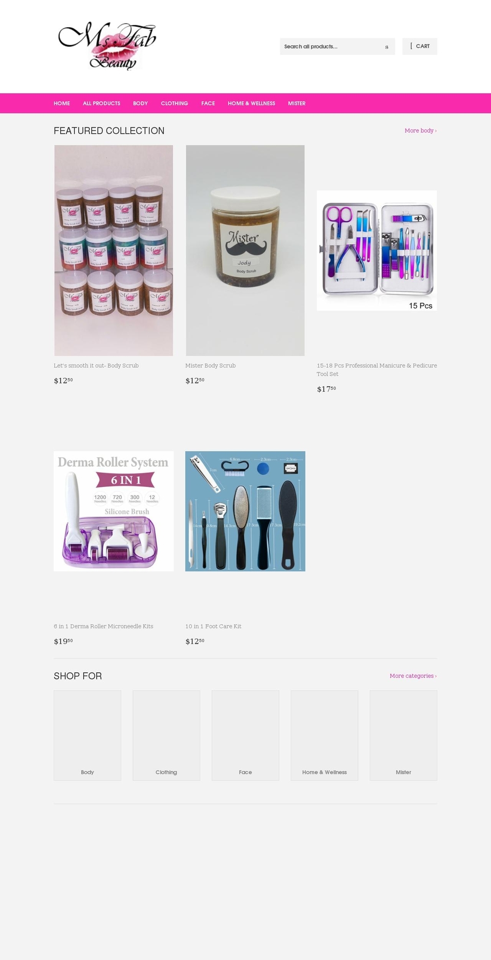 msfabbeauty.com shopify website screenshot