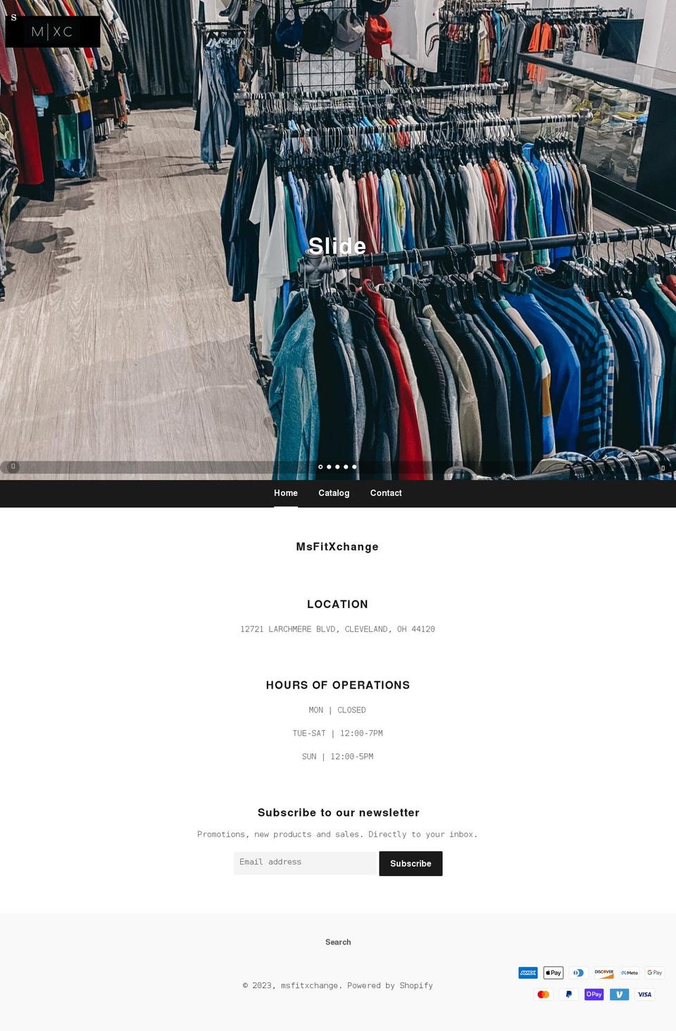 msfitxchange.com shopify website screenshot