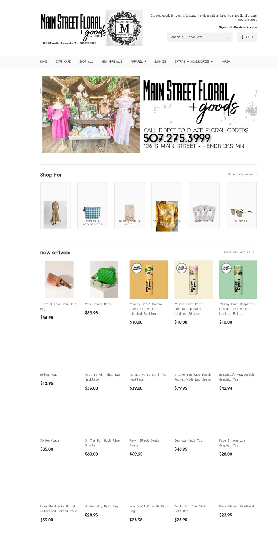 msfloralandgoods.com shopify website screenshot