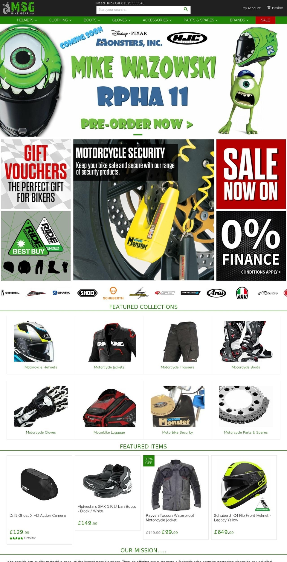 msgbikegear.com — Shopify storefront screenshot