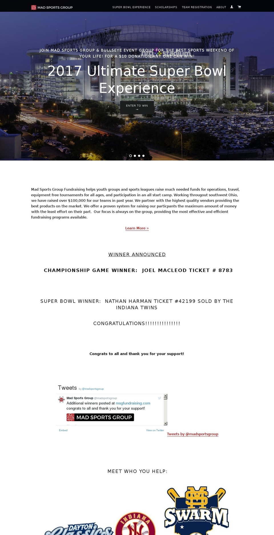 msgfundraising.com shopify website screenshot