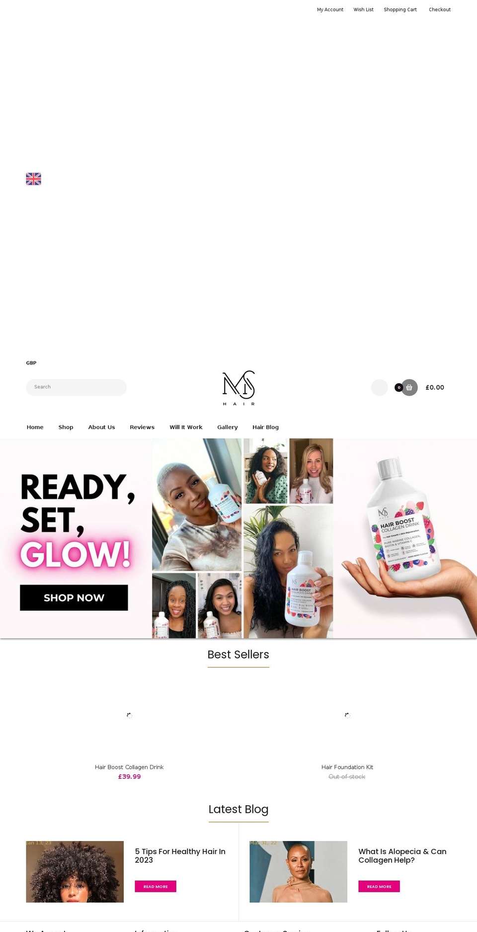 mshair.co.uk shopify website screenshot