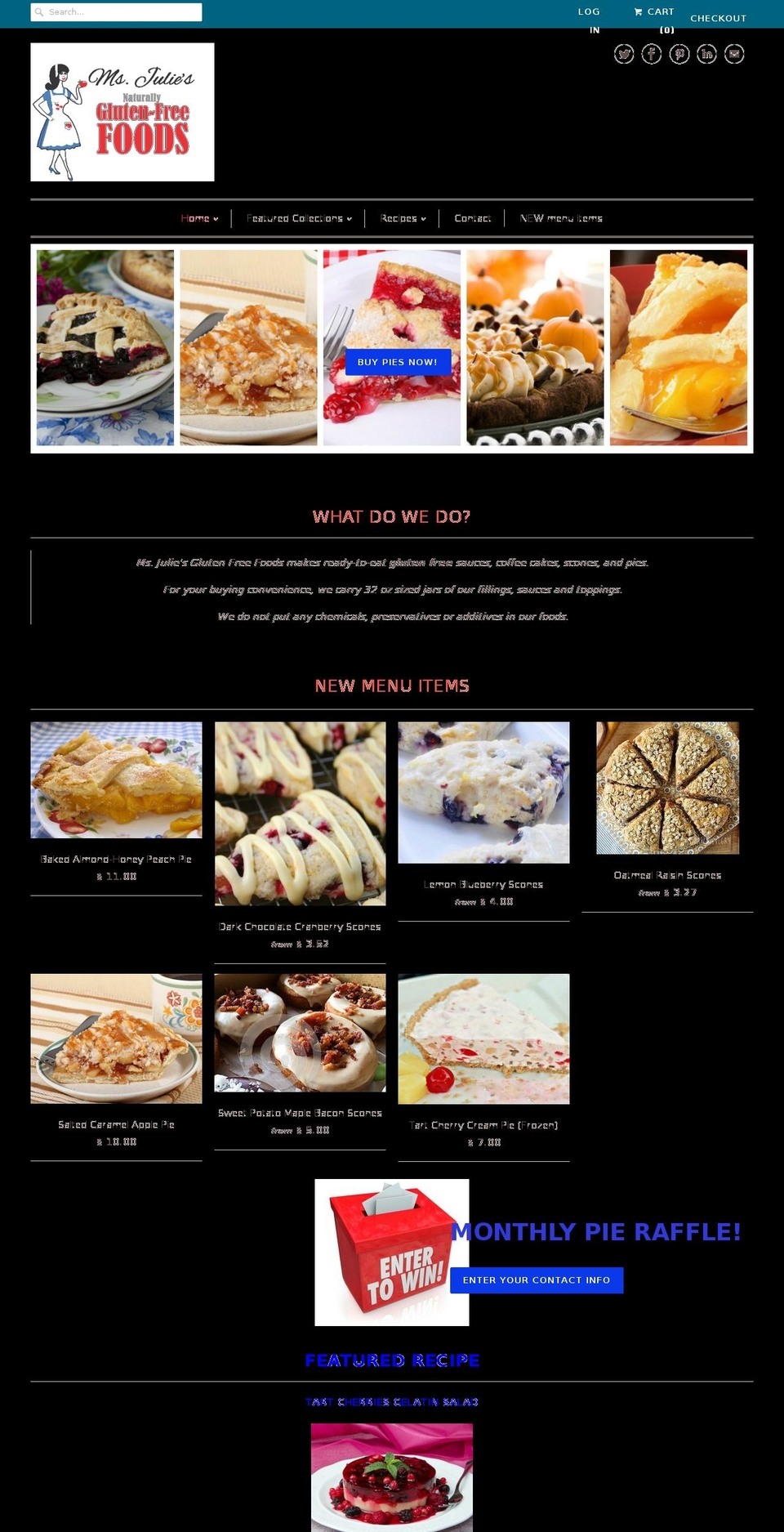 msjuliesfoods.com shopify website screenshot