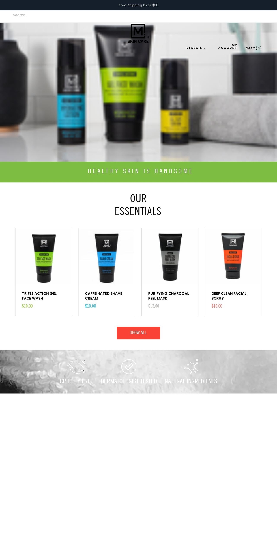 mskincare.com shopify website screenshot