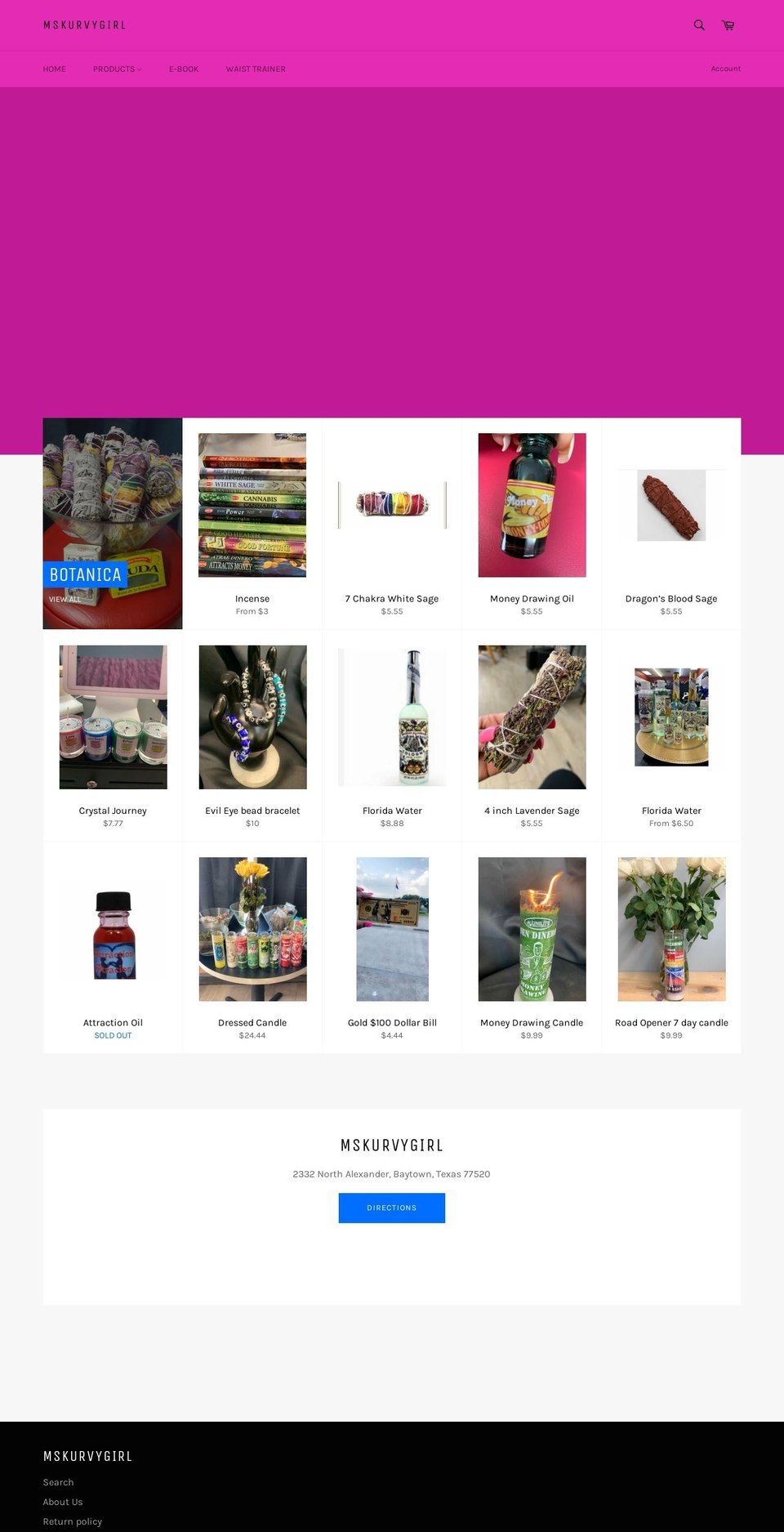 mskurvygirl.com shopify website screenshot