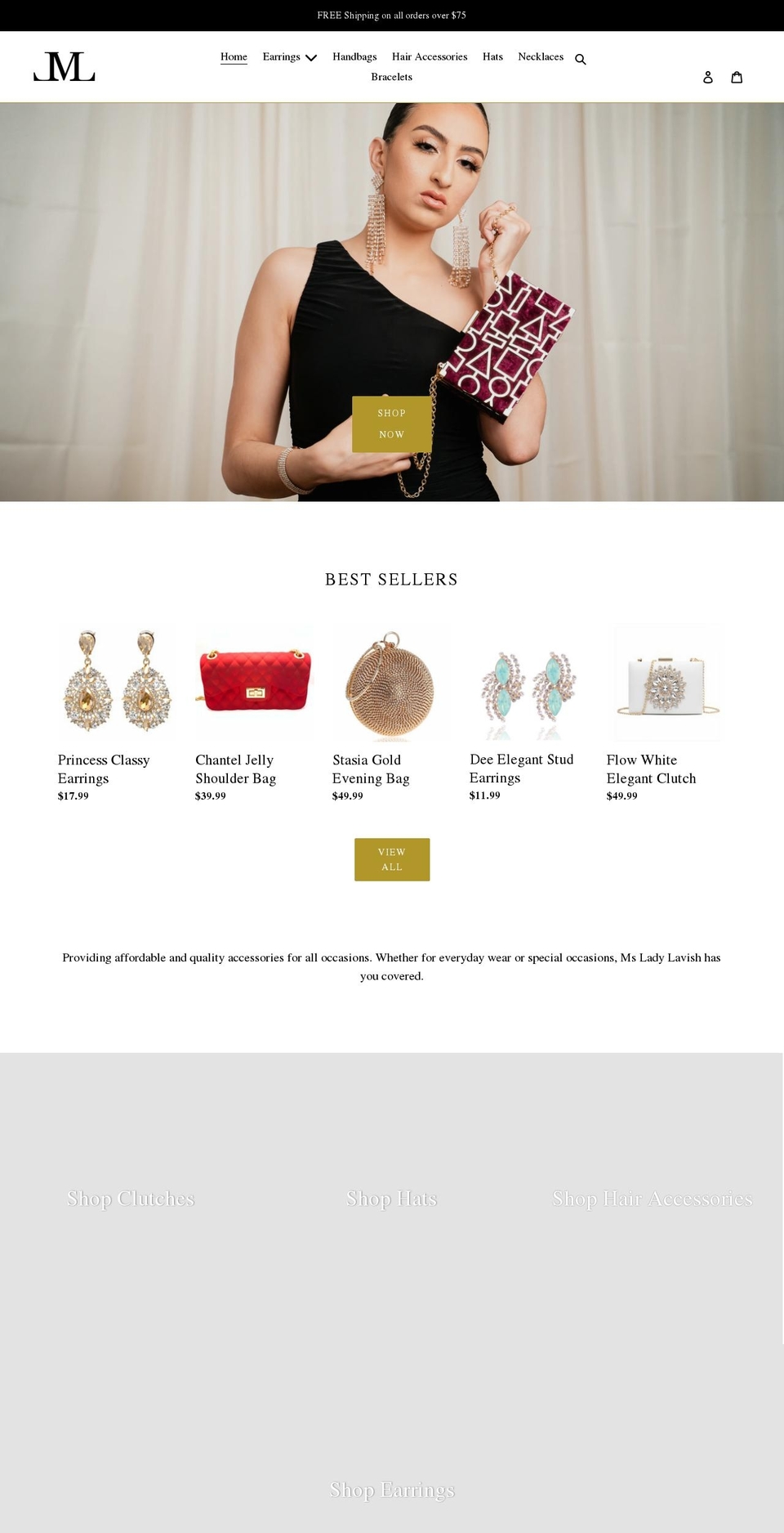 msladylavish.com shopify website screenshot
