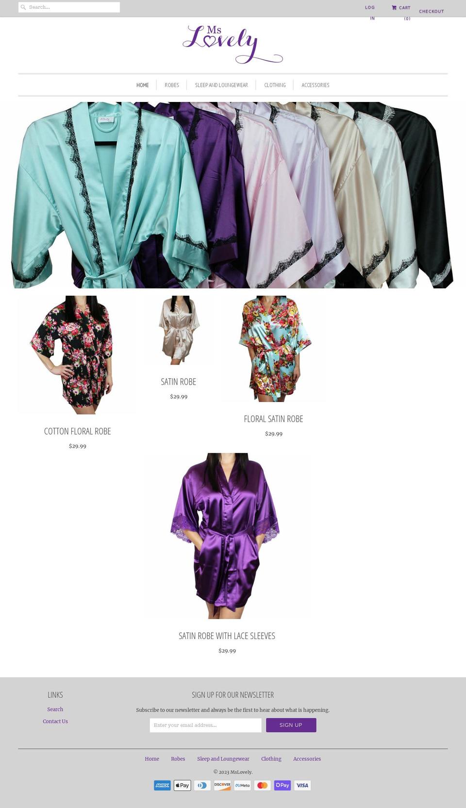 mslovelybrand.com — Shopify storefront screenshot