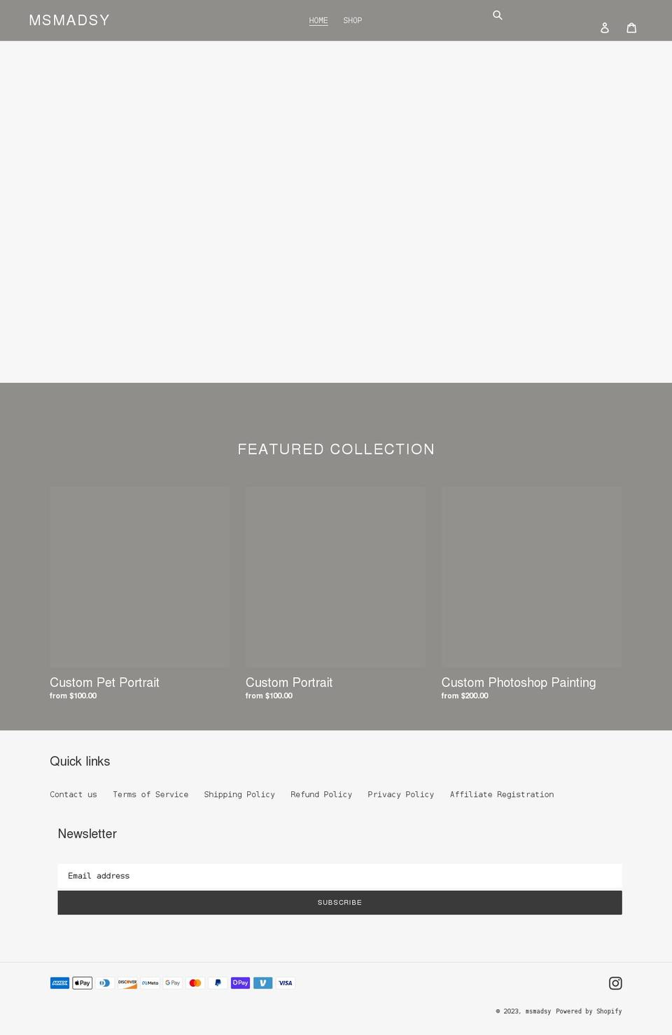 msmadsy.com shopify website screenshot