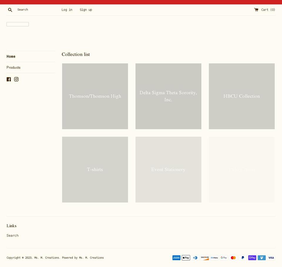 msmcreations.com shopify website screenshot