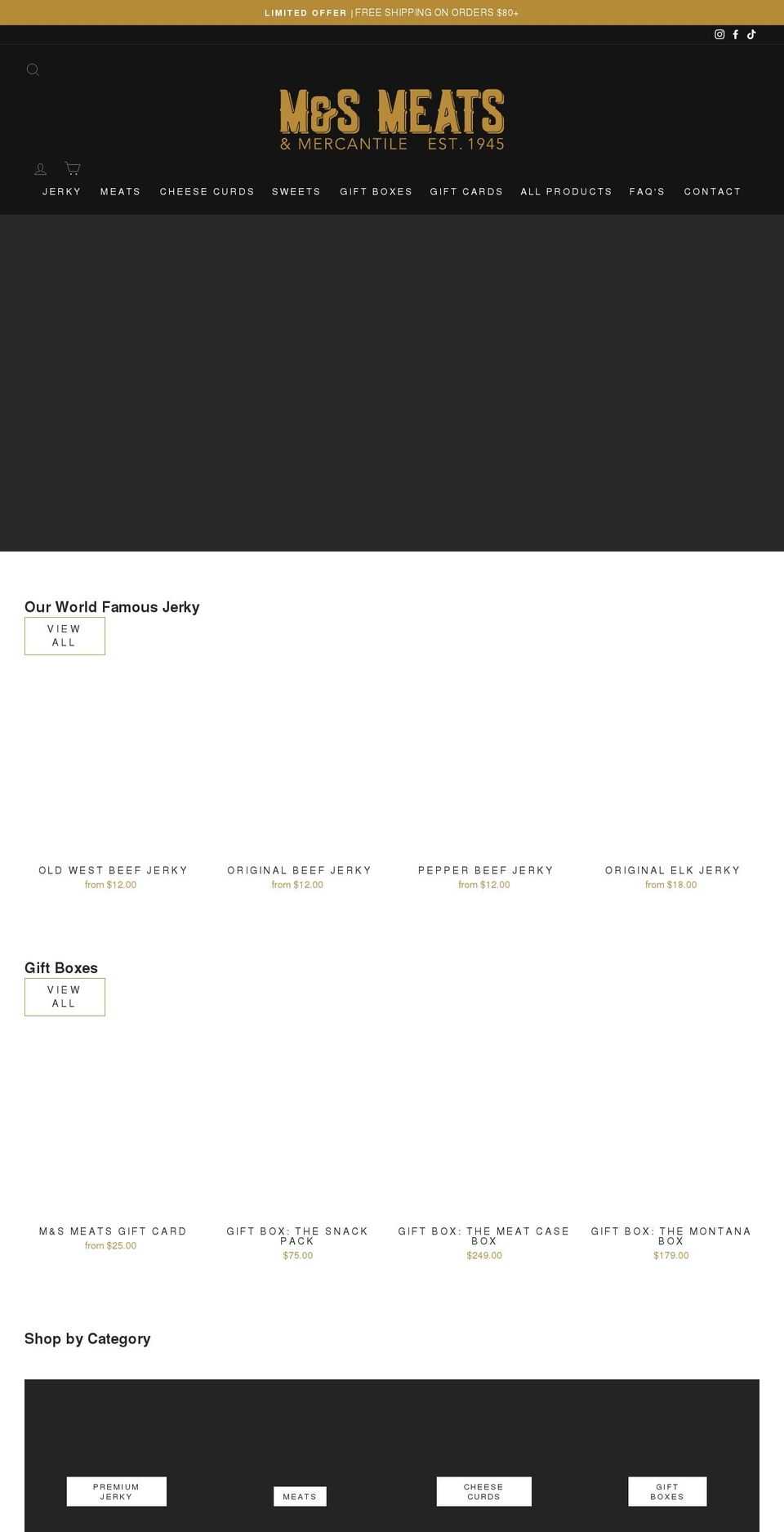msmeats.com shopify website screenshot