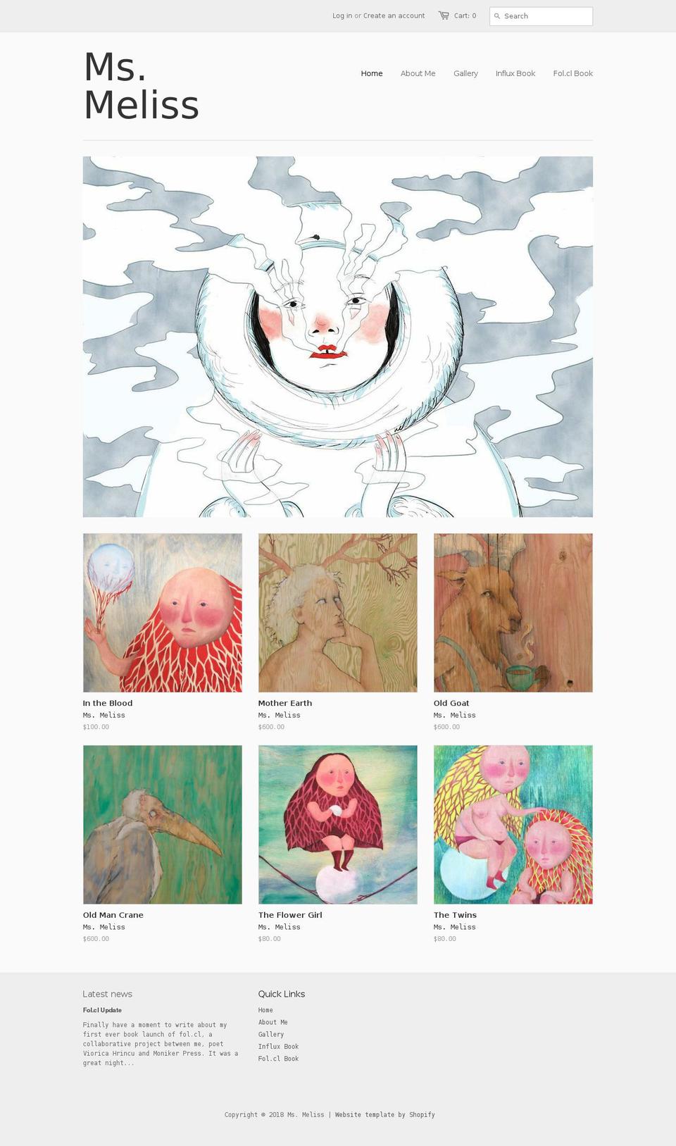msmeliss.com — Shopify storefront screenshot