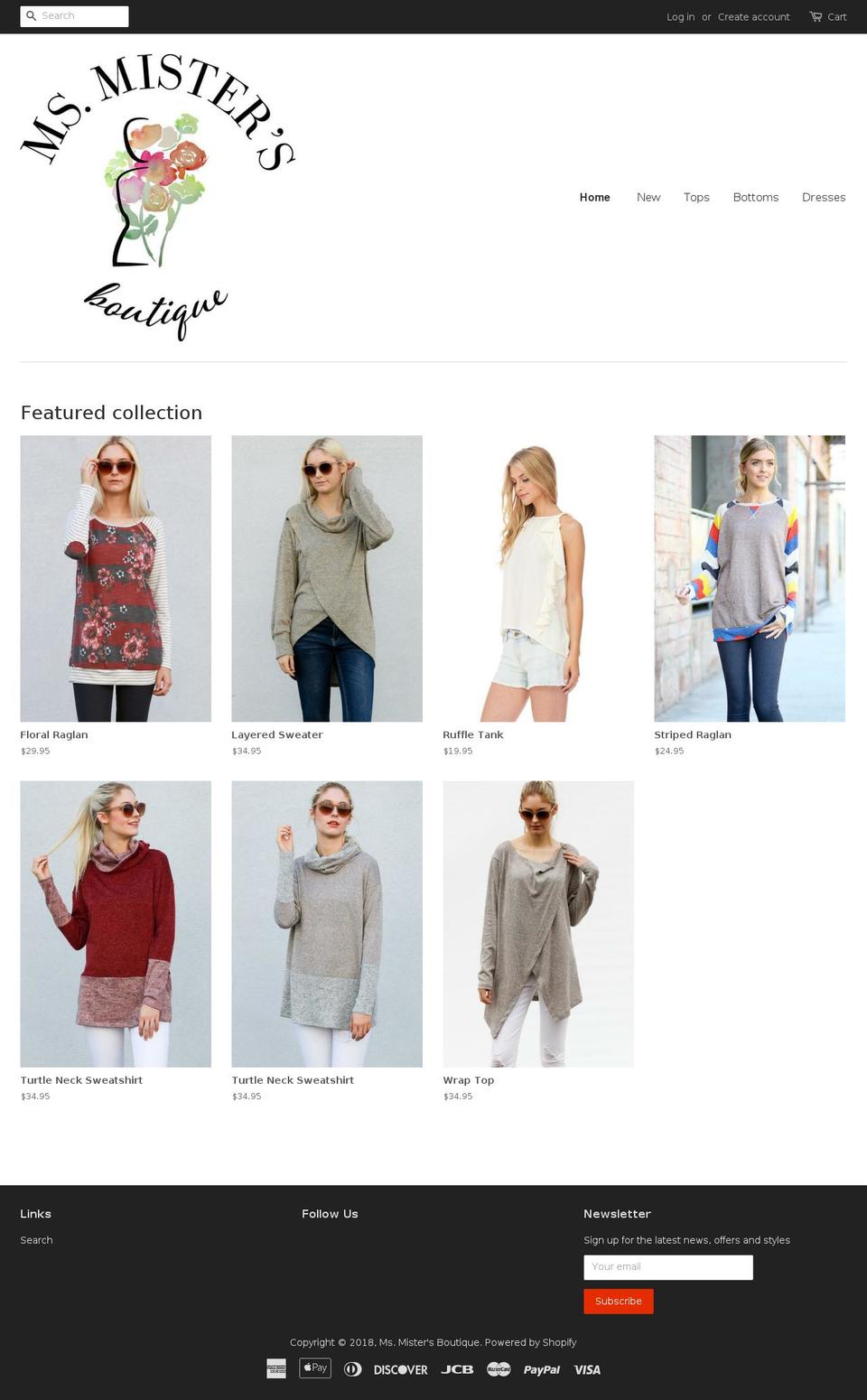 msmistersboutique.com — Shopify storefront screenshot