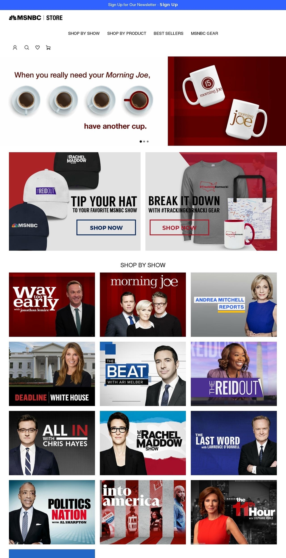 msnbcstore.com shopify website screenshot