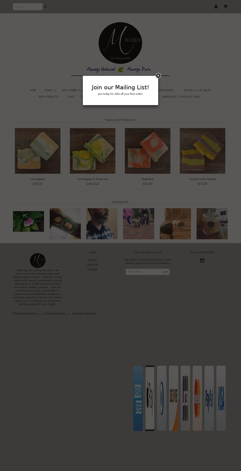 msoaps.com shopify website screenshot