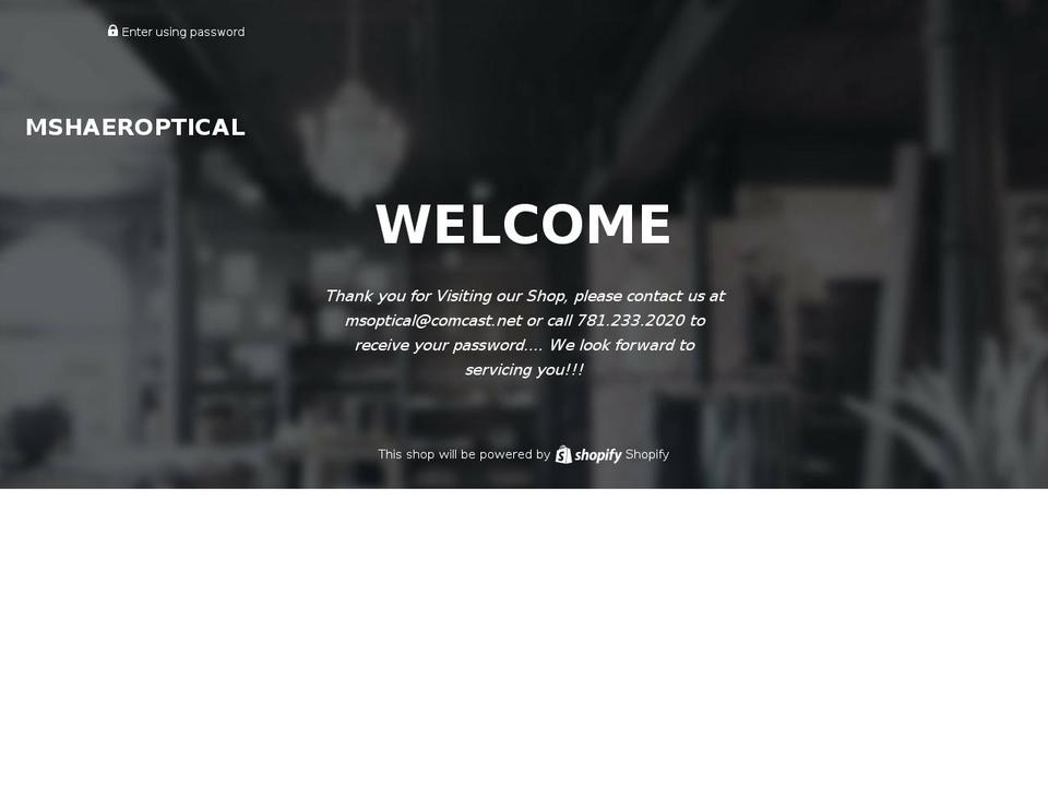 msoptical.co shopify website screenshot