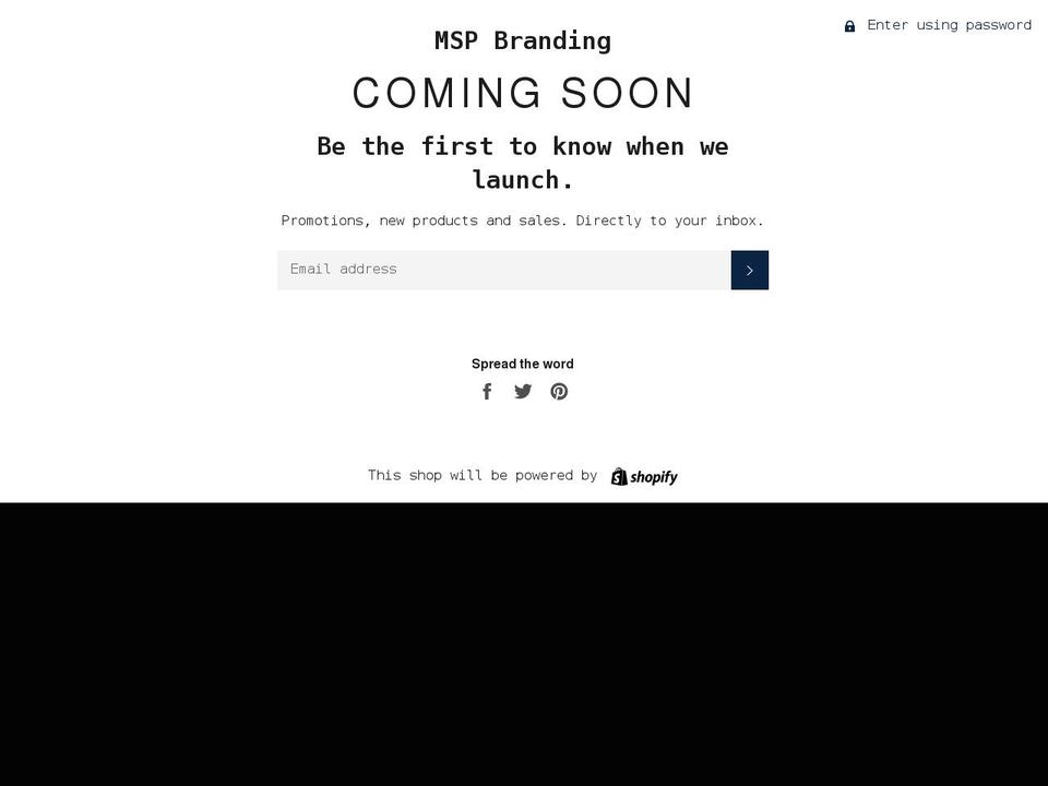 mspbranding.com shopify website screenshot