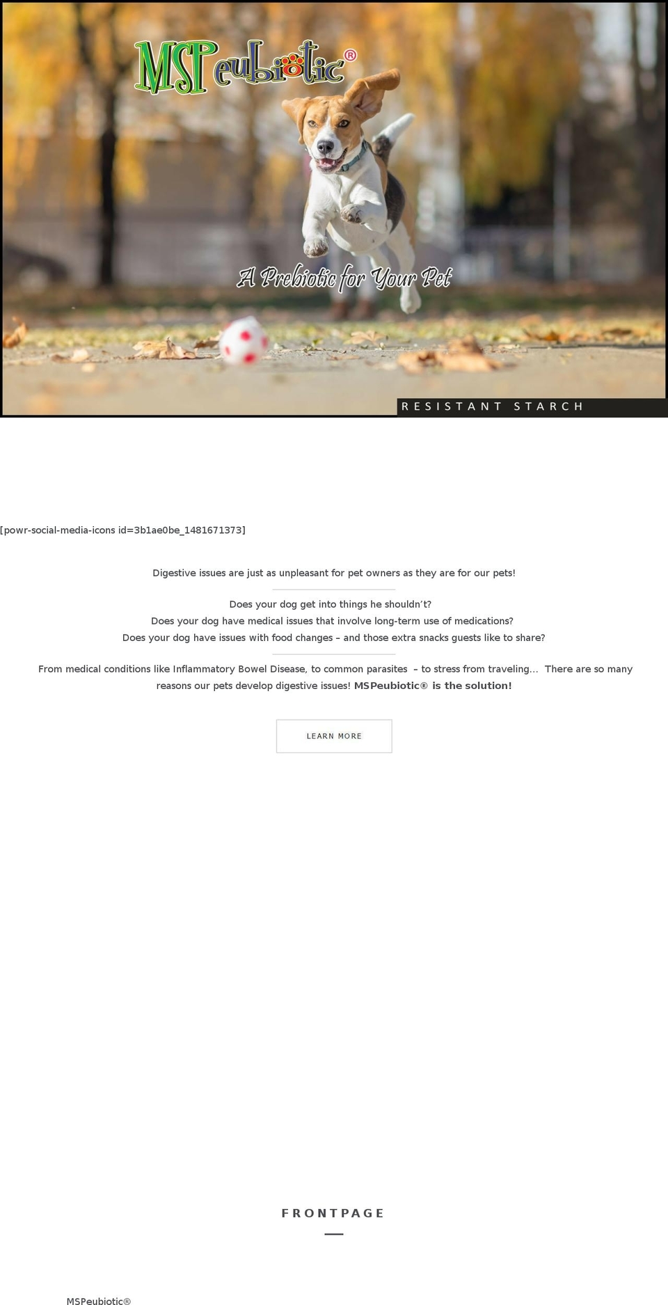 mspeubiotic.com shopify website screenshot