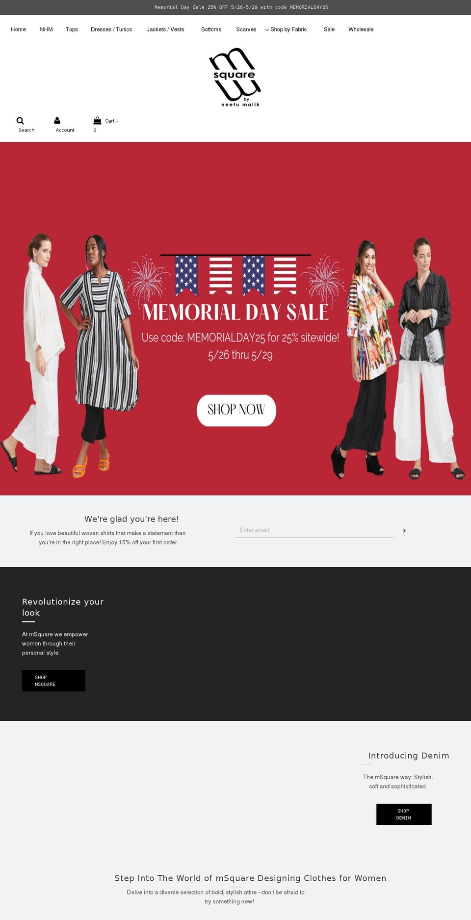 msquare.clothing shopify website screenshot