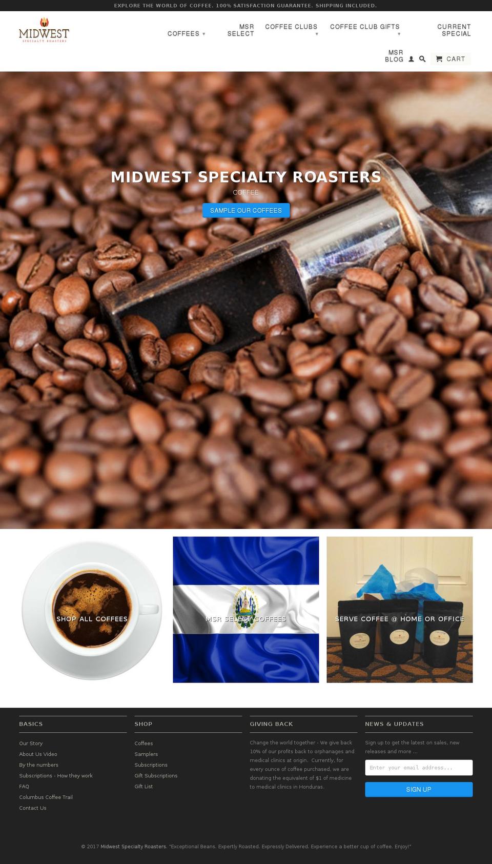 msrcoffee.com shopify website screenshot