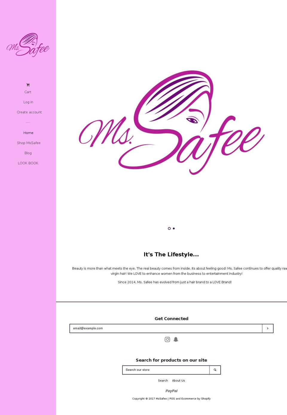 mssafee.com shopify website screenshot