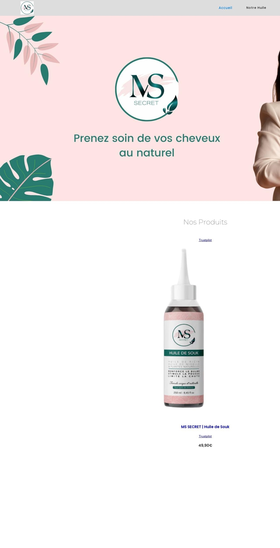 mssecret.fr shopify website screenshot