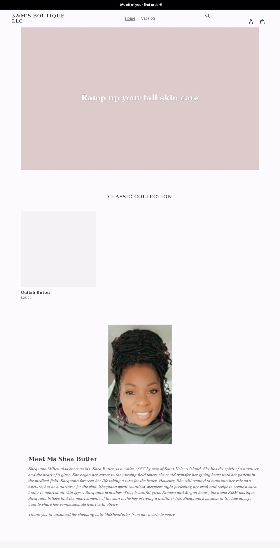 mssheabutter.com shopify website screenshot