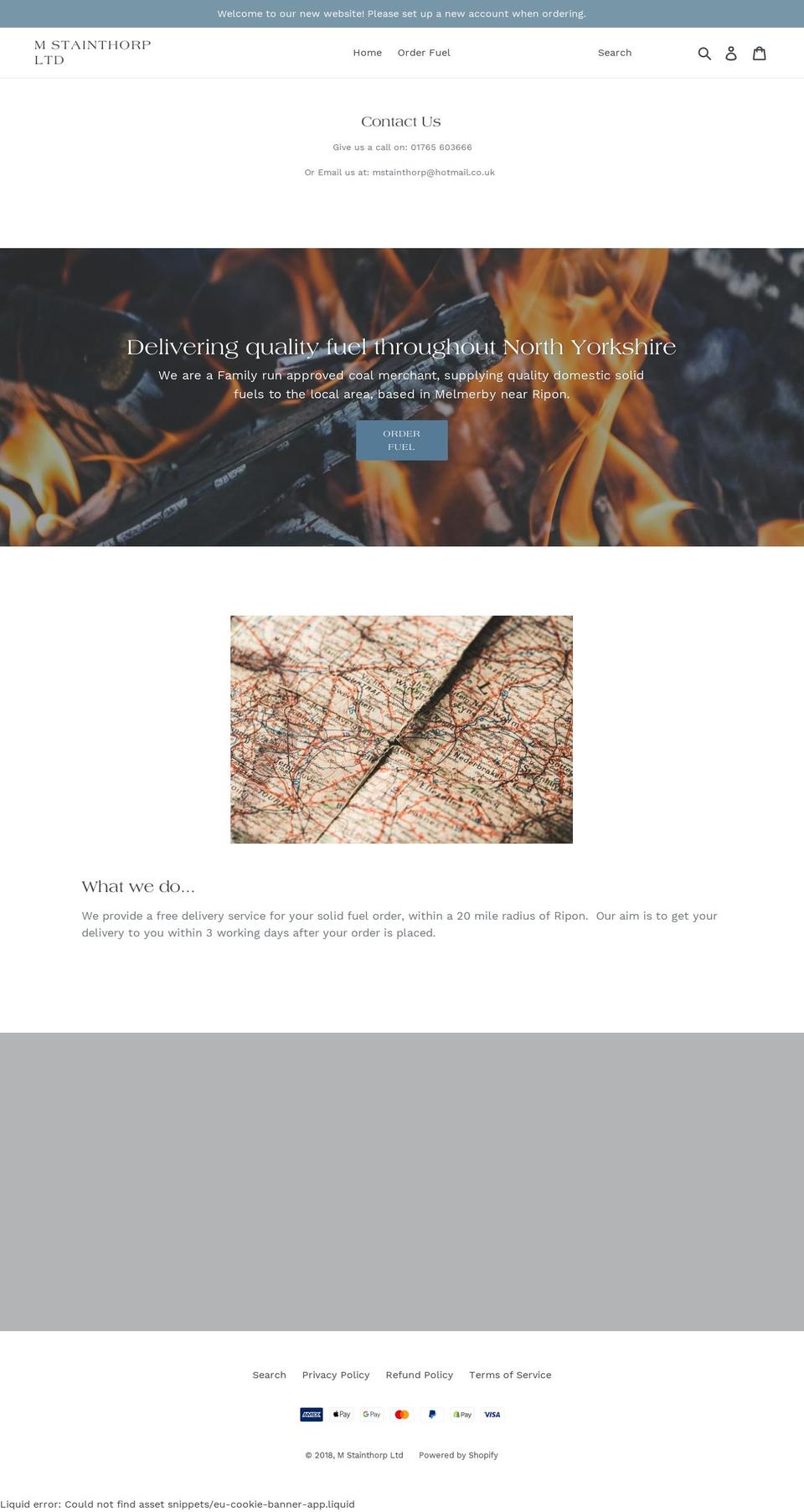 mstainthorp-solidfuel.com shopify website screenshot