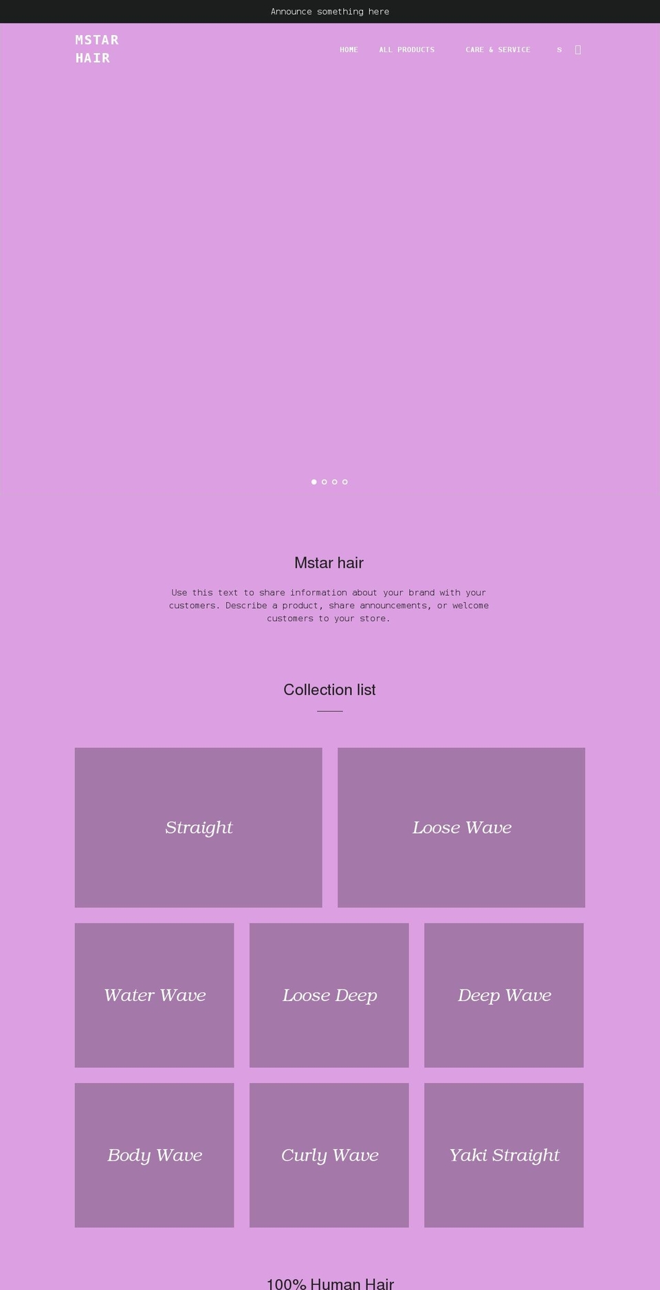 mstarhair.com shopify website screenshot
