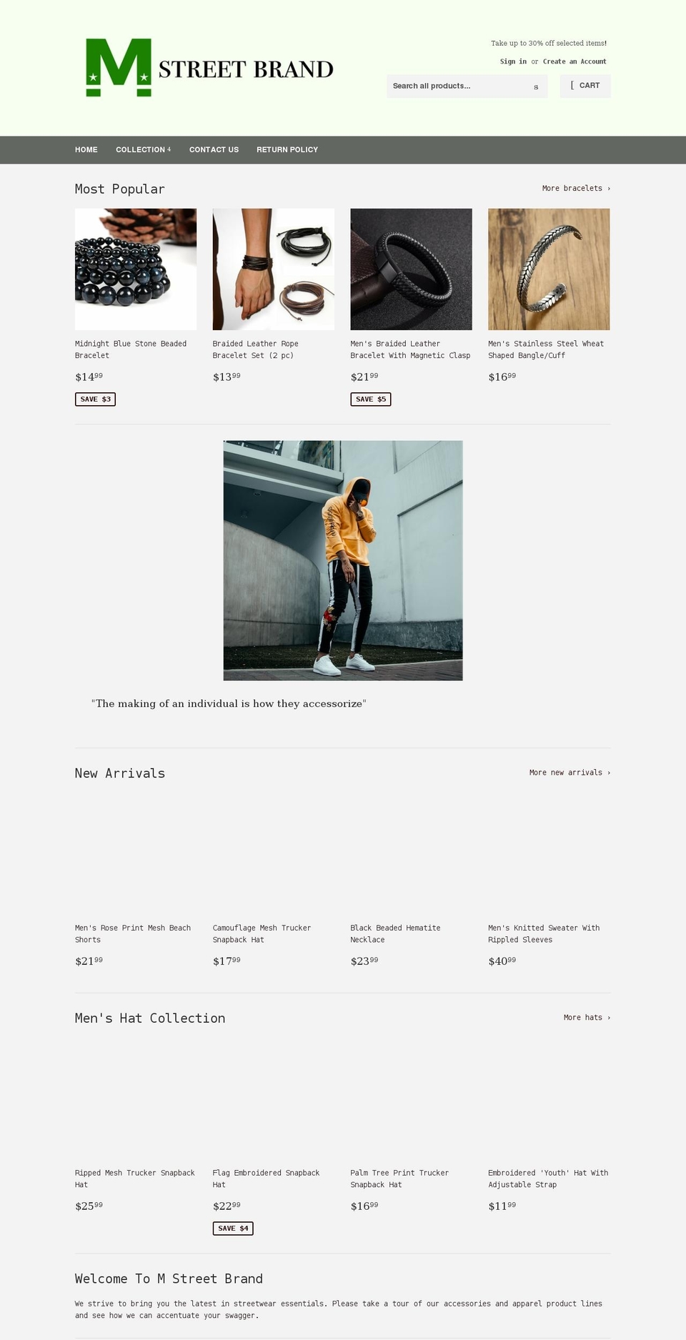mstreetbrand.com shopify website screenshot