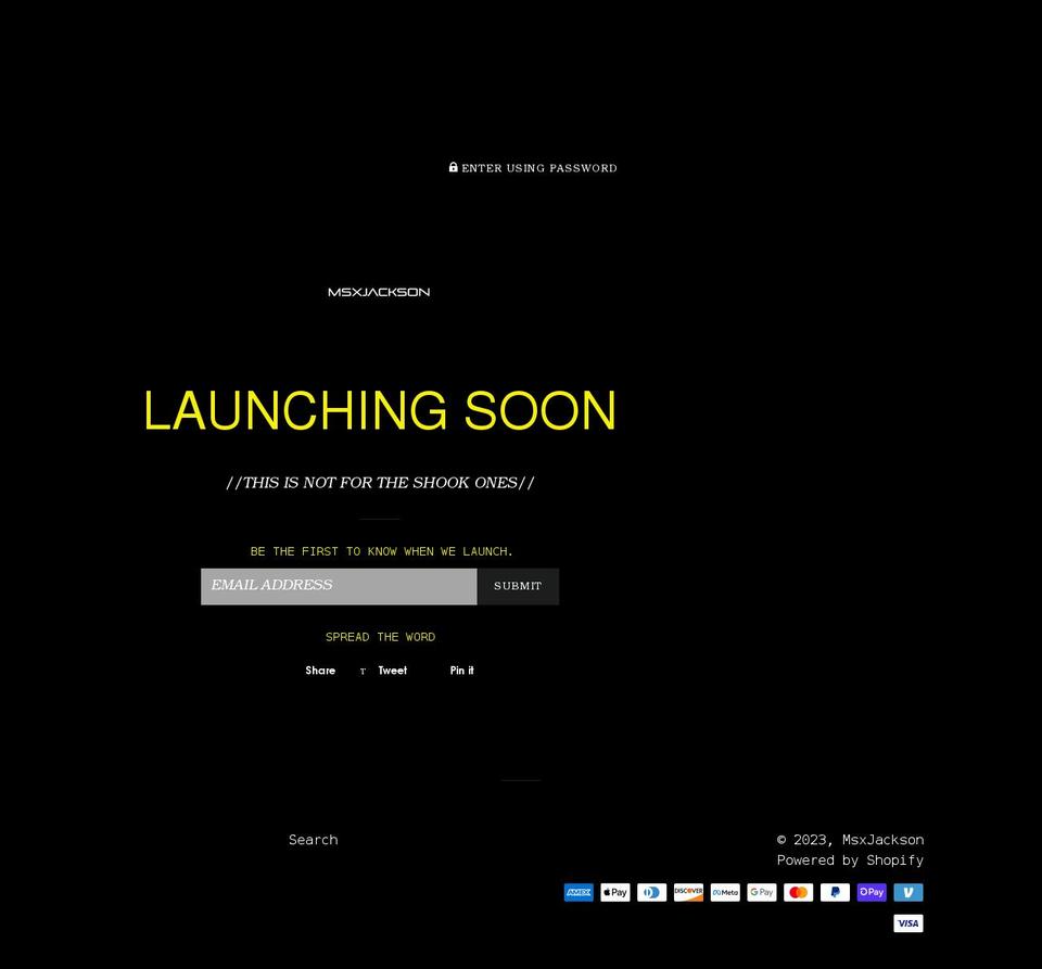 msxjackson.com shopify website screenshot