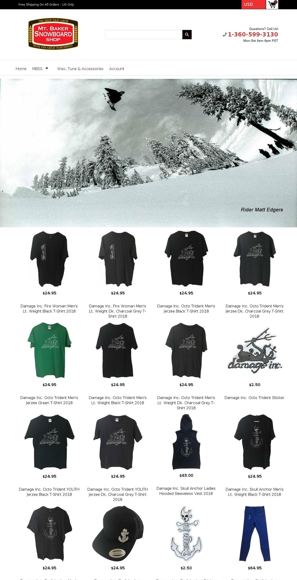 mtbaker.com — Shopify storefront screenshot