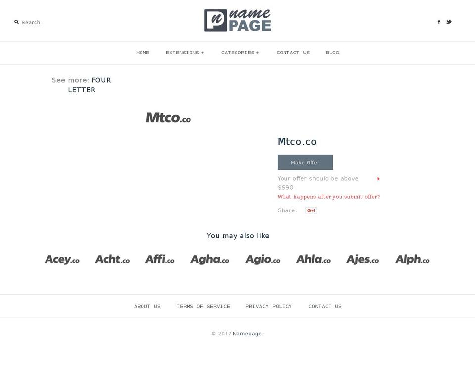 mtco.co shopify website screenshot