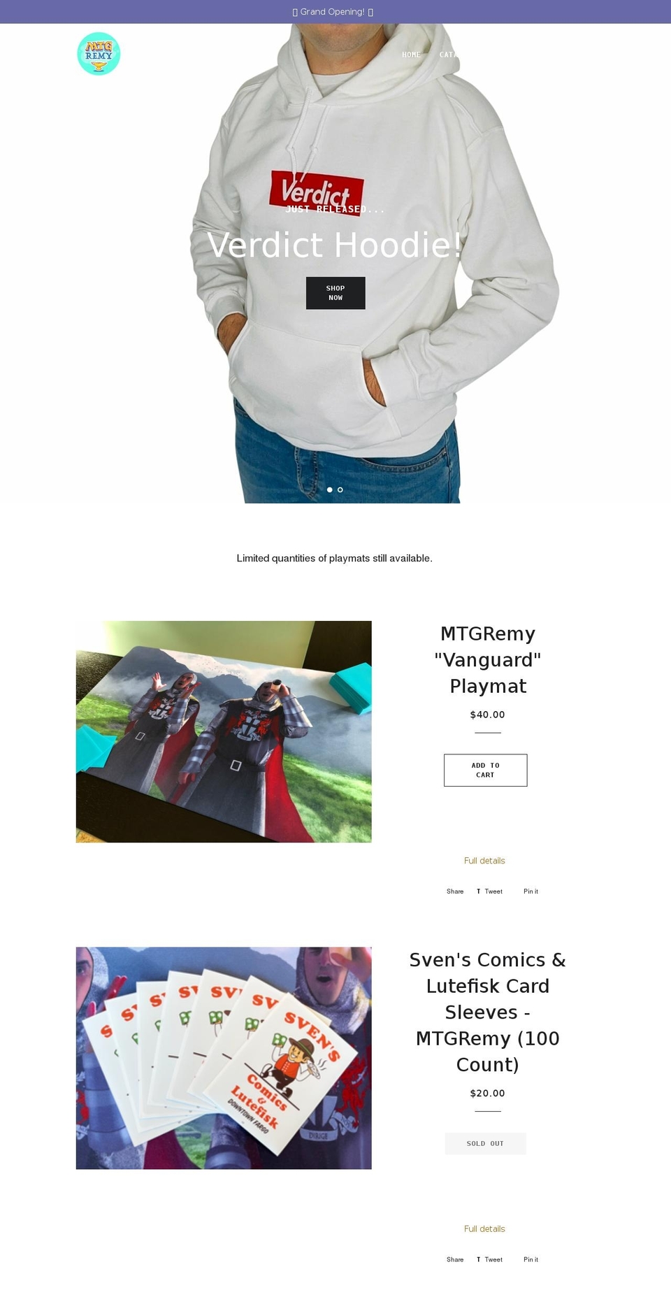 mtgremy.com shopify website screenshot