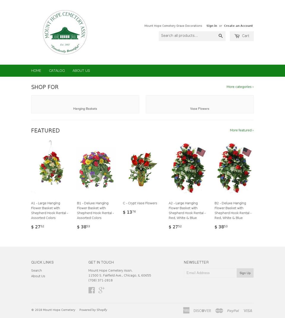 mthopedecorations.com — Shopify storefront screenshot