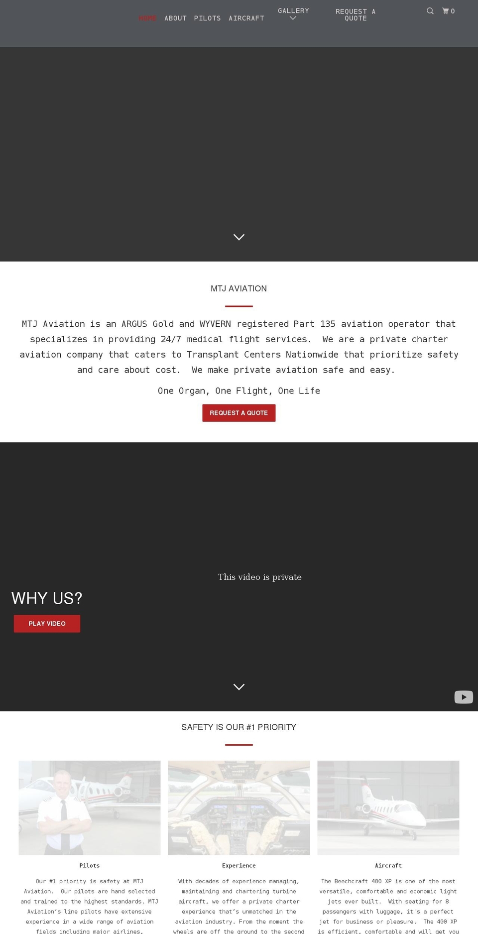 mtjaviation.com shopify website screenshot