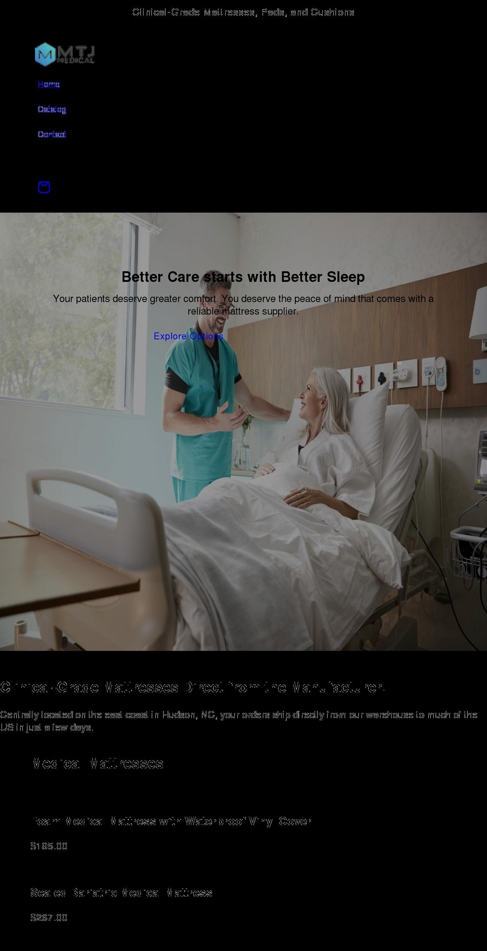 mtjmedical.com shopify website screenshot