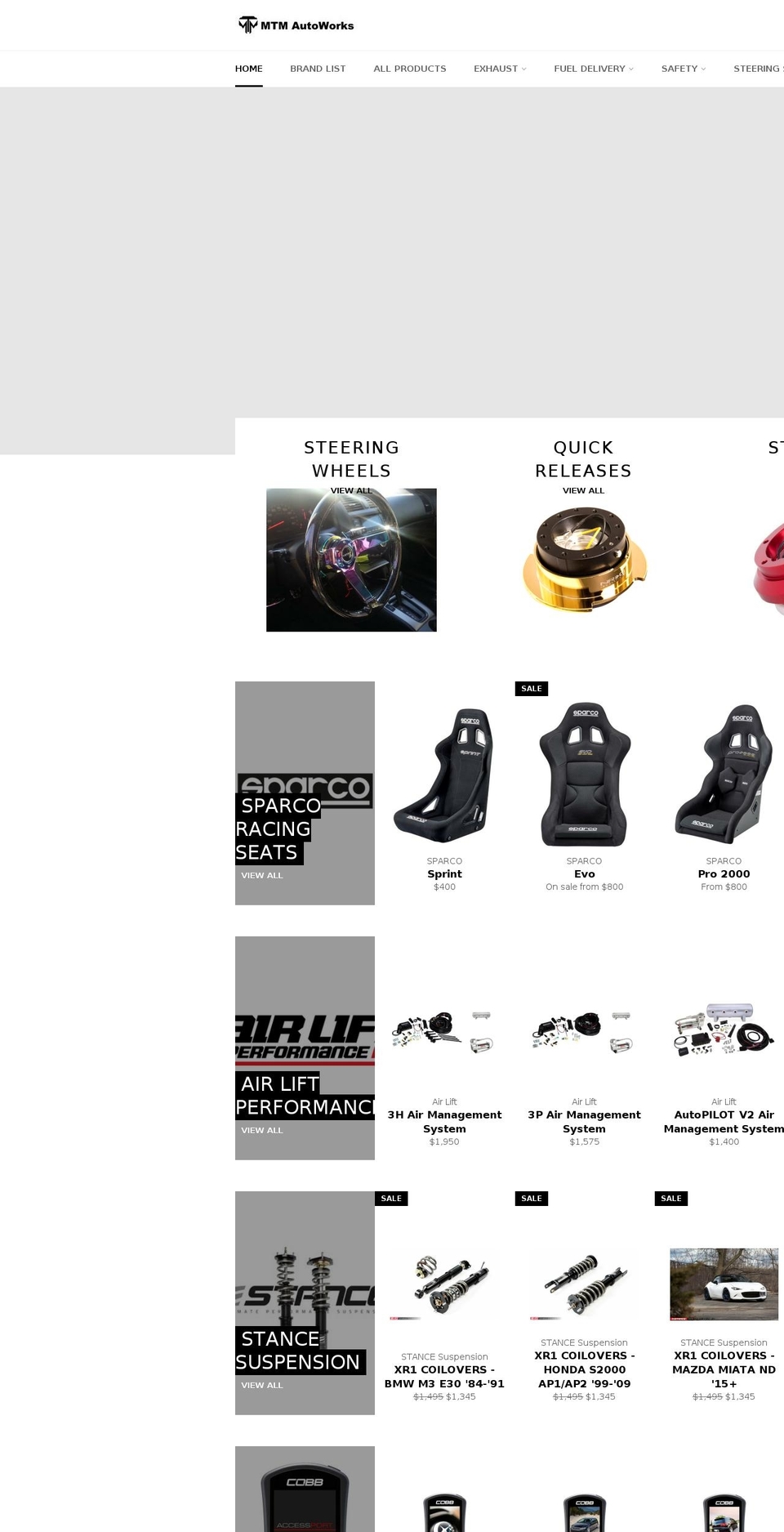mtmautoworks.com — Shopify storefront screenshot