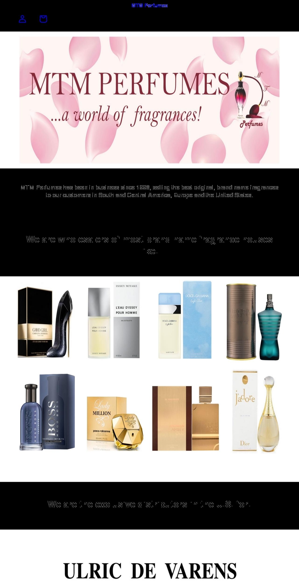 mtmperfumes.com shopify website screenshot