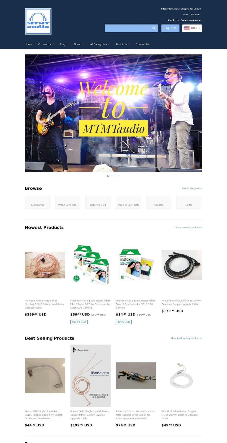 mtmtaudio.com shopify website screenshot