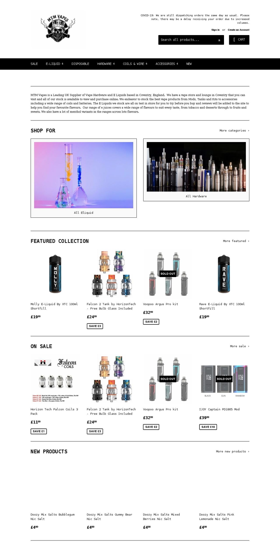 mtmvapes.co.uk shopify website screenshot