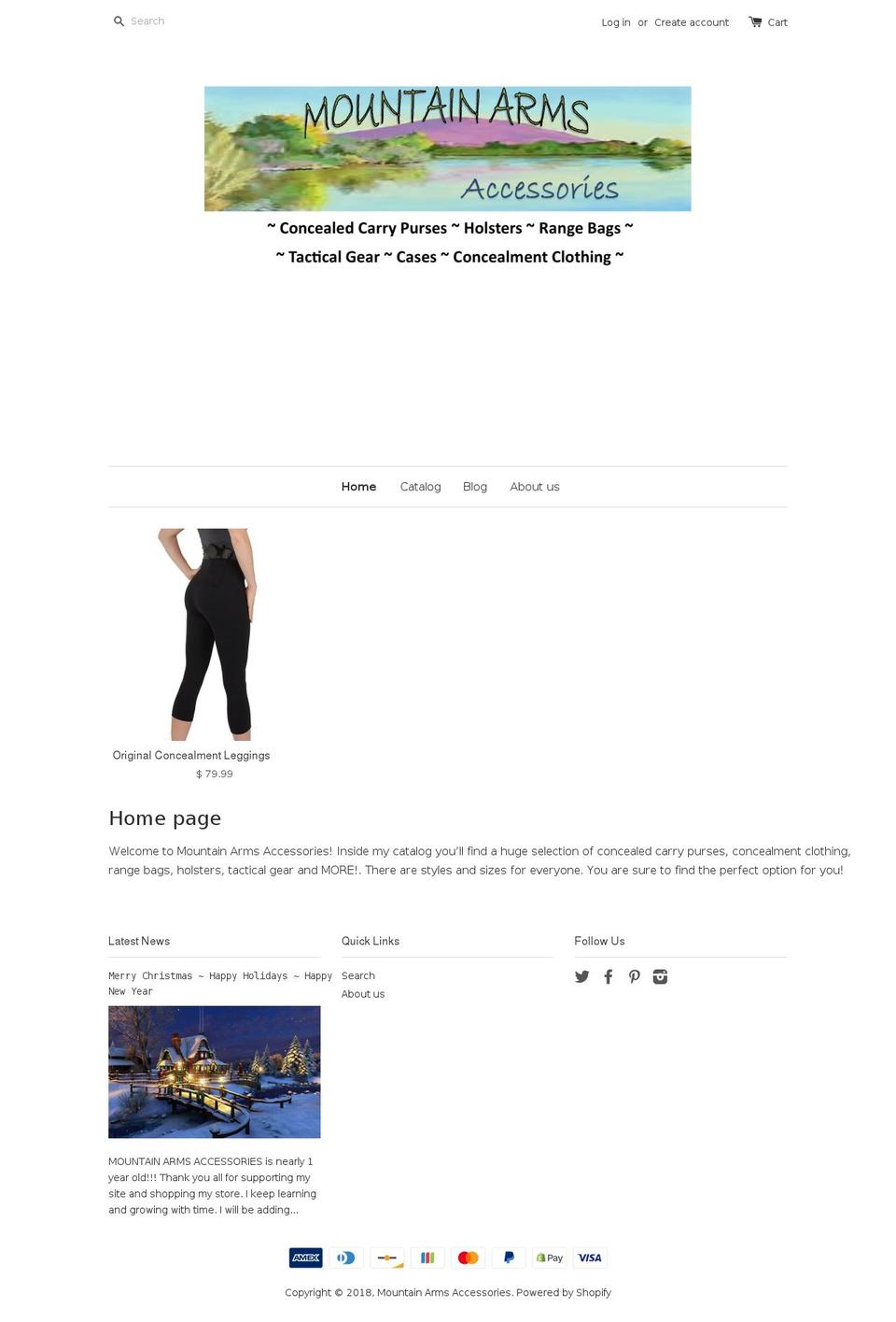 mtn-arms.com — Shopify storefront screenshot